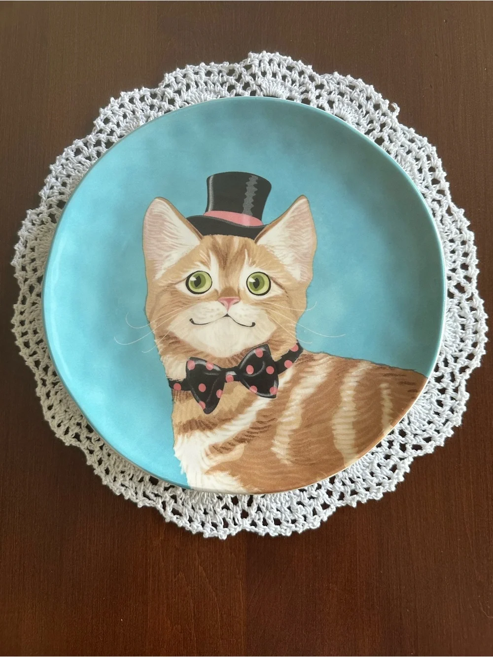 Pier 1 imports Party Cats Collection Top Hat Cat Salad Plate NWOT